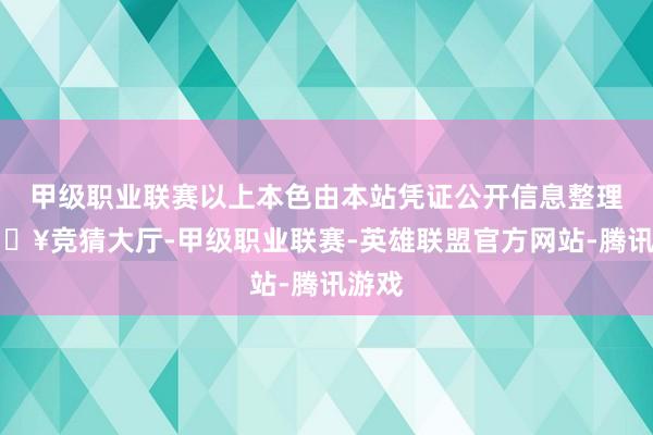 甲级职业联赛以上本色由本站凭证公开信息整理-🔥竞猜大厅-甲级职业联赛-英雄联盟官方网站-腾讯游戏