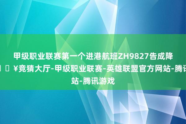 甲级职业联赛第一个进港航班ZH9827告成降落-🔥竞猜大厅-甲级职业联赛-英雄联盟官方网站-腾讯游戏